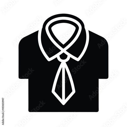 Collared Crop Shirt with Front Knot Icon Silhouette Vector Illustration