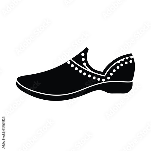 Embellished Flats with Pointed Toe Icon Silhouette Vector Illustration