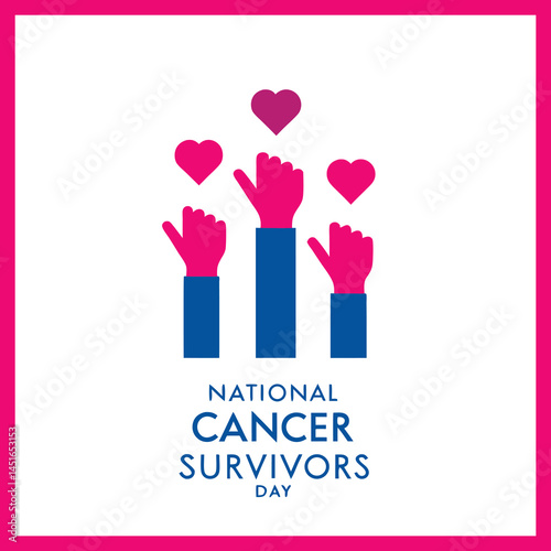 Hope and Support Graphic for National Cancer Survivors Day with Vector Illustration Design
