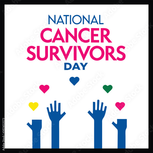 Hope and Support Graphic for National Cancer Survivors Day with Vector Illustration Design
