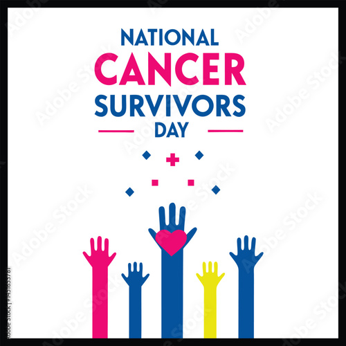 Hope and Support Graphic for National Cancer Survivors Day with Vector Illustration Design
