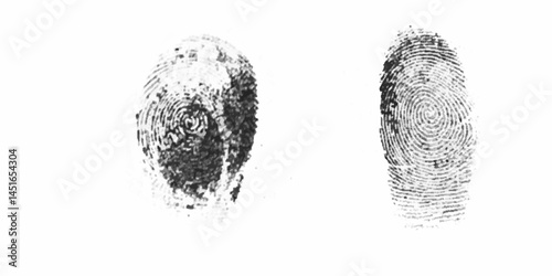 Vector black fingerprint on white  background.