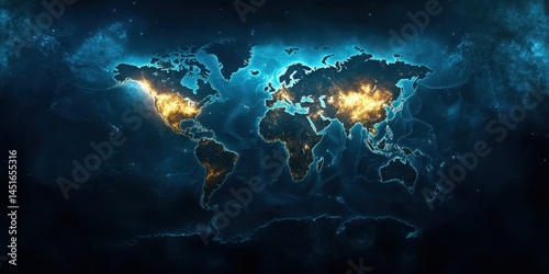 Obraz na płótnie World Map Banner w salonie