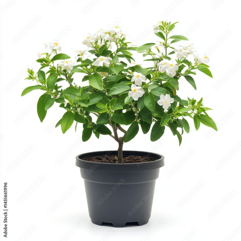 White Flower Potted Plant Studio Shot White Flower Potted Plant Studio Shot