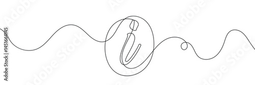 Continuous one line drawing silhouette of information symbol. The Information linear icon. One line drawing background. Vector illustration. Linear information background 