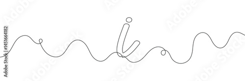 Continuous one line drawing silhouette of information symbol. The Information linear icon. One line drawing background. Vector illustration. Linear information background 