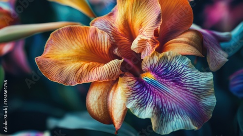 Aromatic symphony: Capturing the vibrant dance of color in an iris flower