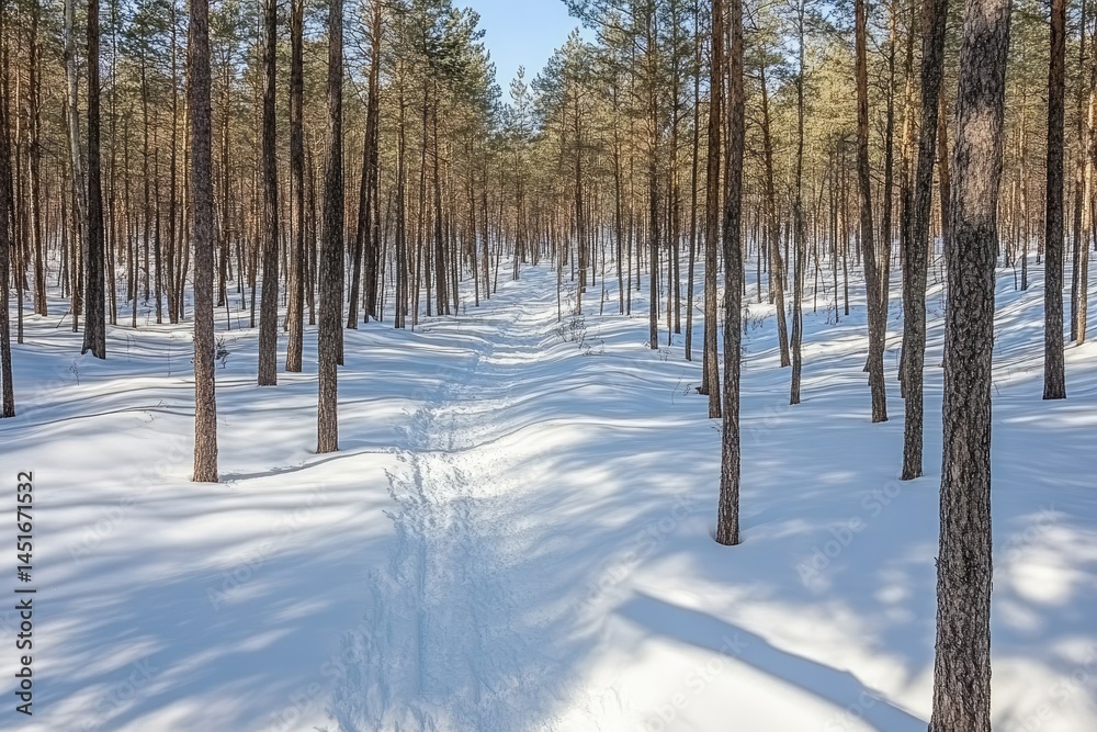 Snowy winter forest path (1)