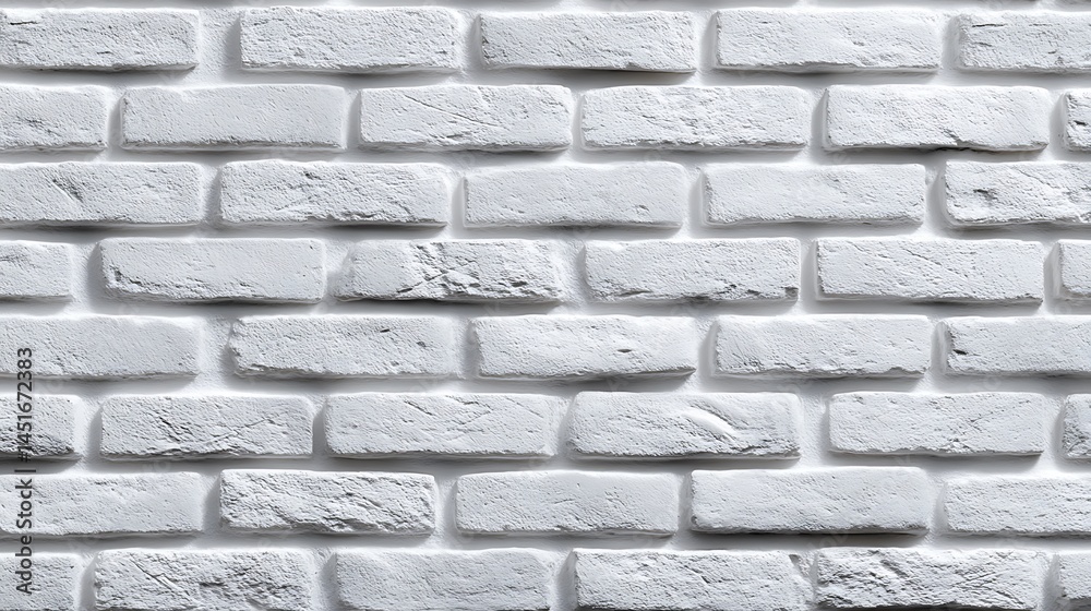 Obraz premium Modern whitewashed brick wall minimal clean texture soft lighting backdrop seamless white pattern for interiors