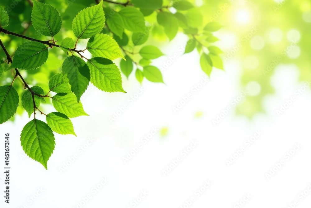 Leafy branches with green foliage isolated on white background, fall, white Leafy branches with green foliage isolated on white background, fall, white