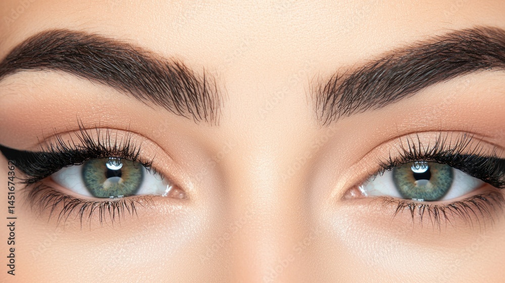 Fototapeta premium Close up of a person with beautiful eyes and makeup