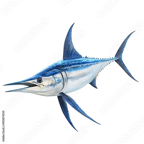 Photo of Blue Fish Marlin Isolated on white background