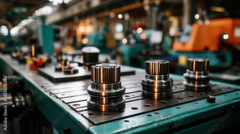 Industrial Precision Metalworking Components in Manufacturing Factory Industrial Precision Metalworking Components in Manufacturing Factory