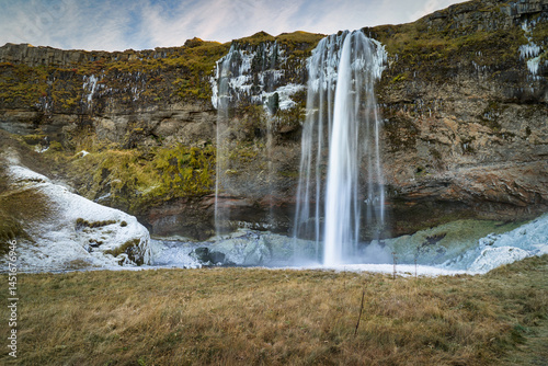 Seljalandsfoss Waterfall Iceland in October , Roadtrip in iceland golden circle plan.