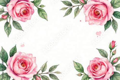 Obraz na płótnie Delicate watercolor roses, leaves, and buds in a repeating pattern , green, seamless, elegant w salonie