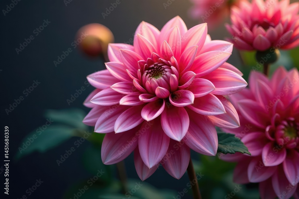 Intricate dahlia blooms, vibrant hues, lush petals , flowers, seamless