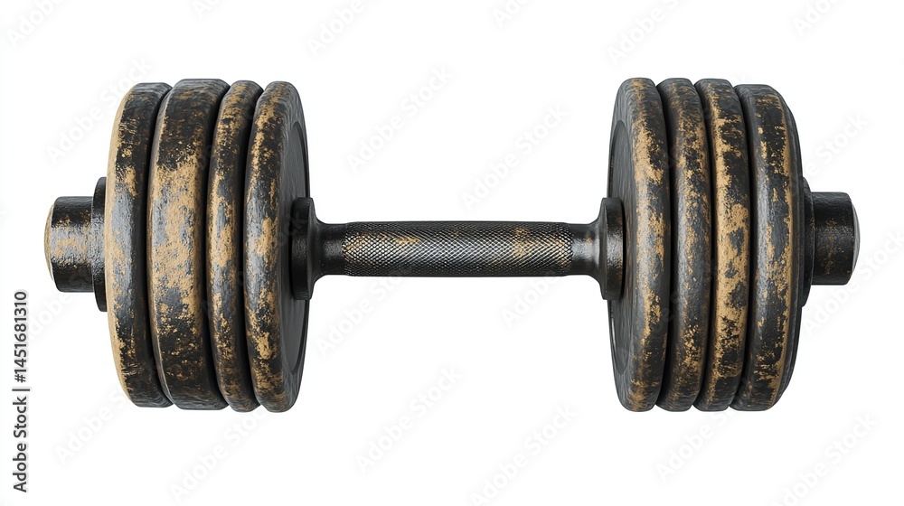Fototapeta premium Antique dumbbell, top view