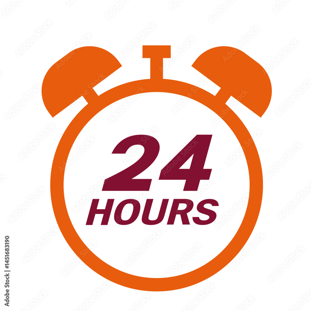 24 Hours Icon Graphic 24 Hours Icon Graphic
