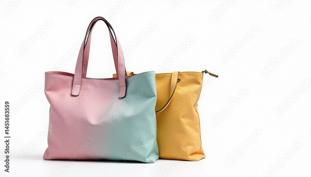 Stylish tote bag, isolated on pure white background , isolated, studio shot, empty