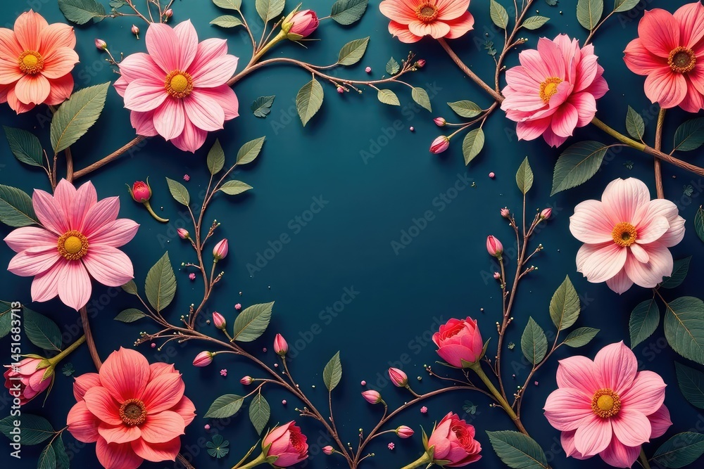 Subtle, flowing floral motif, continuous loop for endless repeat, elegant, subtle