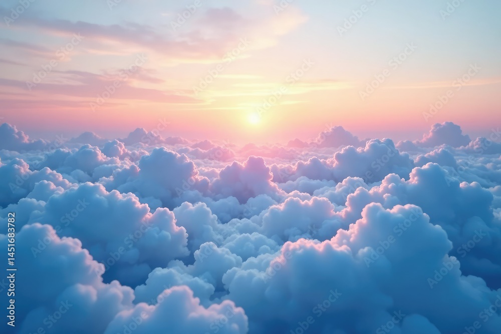Subtle gradient sky, clouds seamlessly looping, scene, horizon