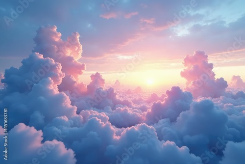 Obraz na płótnie Subtle gradient sky, clouds seamlessly looping , stock-photo, clouds, illustration w salonie
