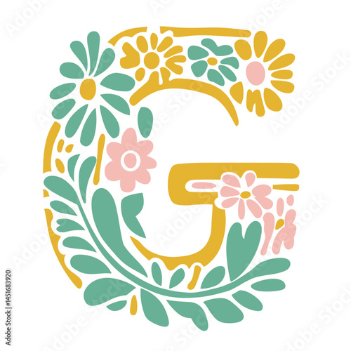 Vector Boho Style Letter G