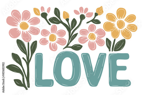 Vector Boho Style Word "Love"