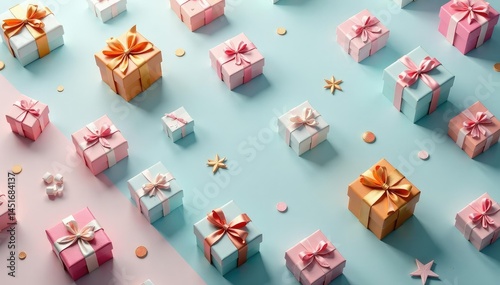 Subtle repeating gift box pattern, minimalist style, minimalist, geometric, craft