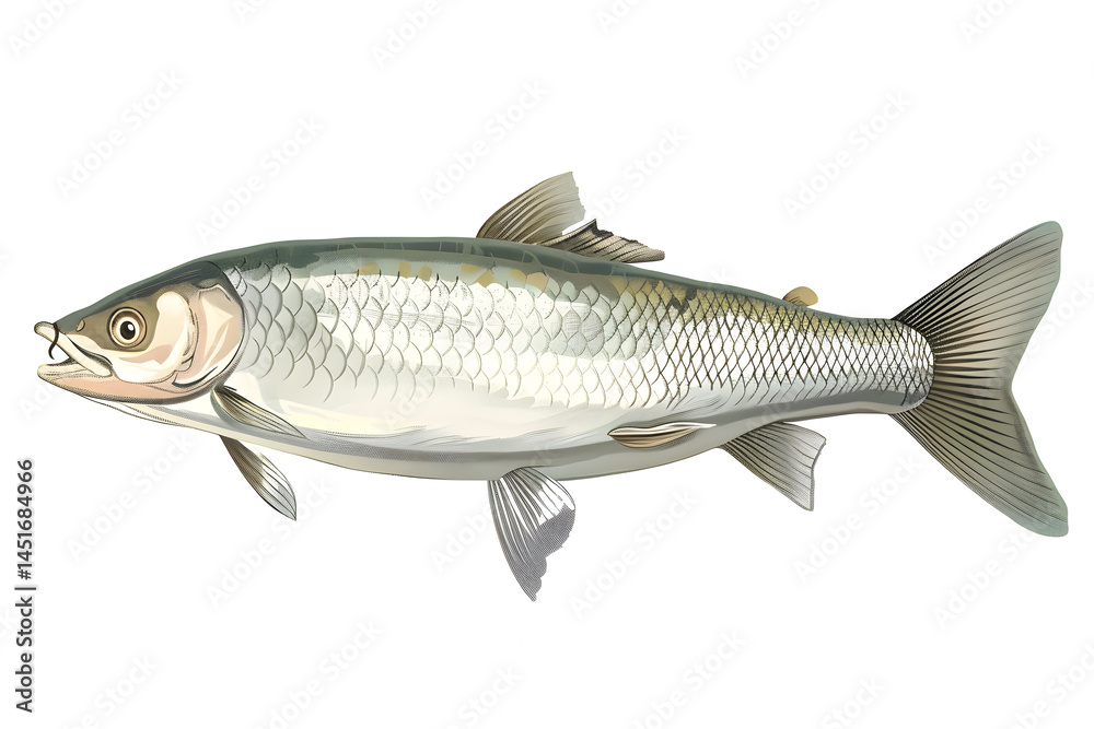 Obraz premium Grayling fish illustration