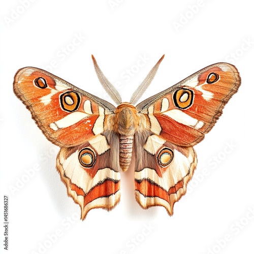 Photo of Geometer moths butterfly Isolated on white background