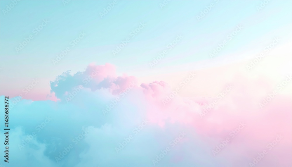 Obraz premium Captivating sunset over soft clouds serene atmosphere digital art dreamy sky aesthetic viewpoint nature's beauty