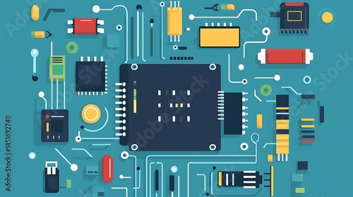 Circuit Board Tech Components.