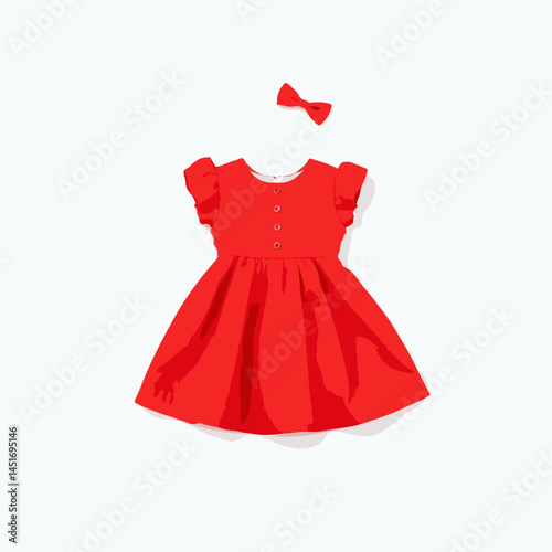 red child dress isolated on white background
