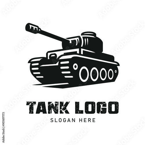 Tank Silhouette Vector Icon and Logo Style Design