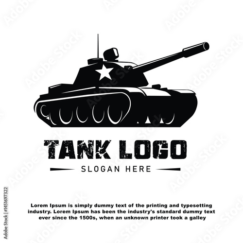 Army Tank Silhouette Vector Illustration Icon And Logo