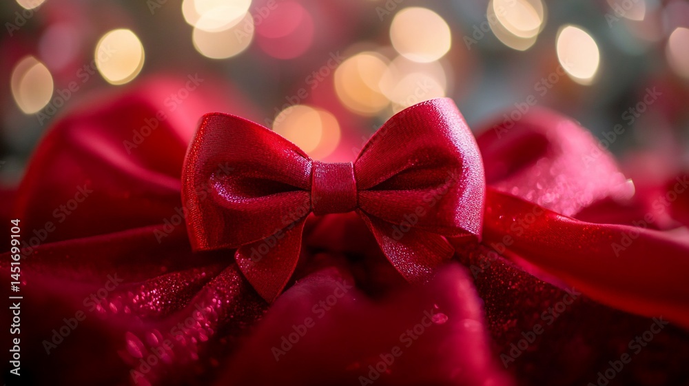 Red ribbon bow, festive Red ribbon bow, festive