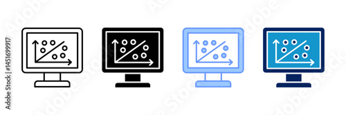 Scatter Plot Icon Set Multiple Style Collection