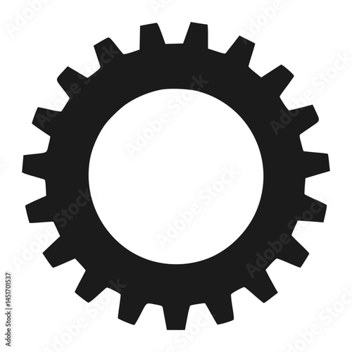 flat vector gear icon. simple cogwheel silhouette. setting gear symbol 