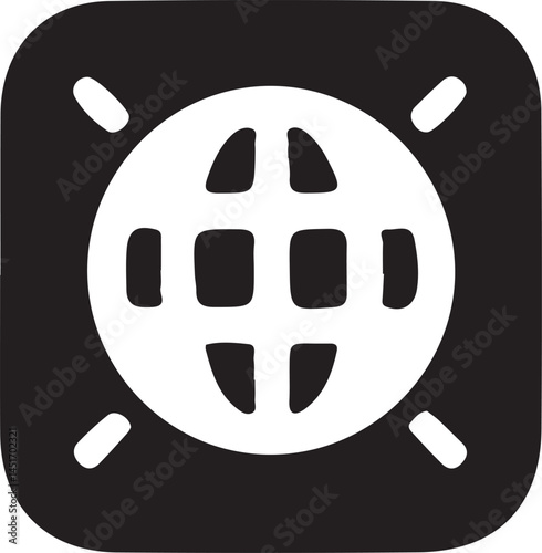 Silhouette vector EPS icon of a globe, ideal for global business, travel, internet, world map, education, and international communication.