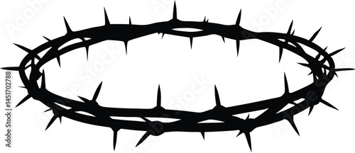 thorns crown silhouette vector illustration