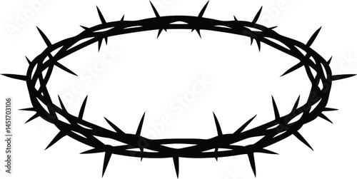 thorns crown silhouette vector isolated