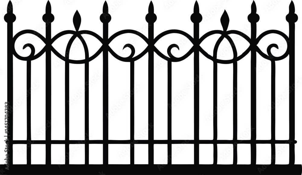 iron fence silhouette iron fence silhouette