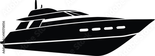 speedy yacht silhouette vector icon