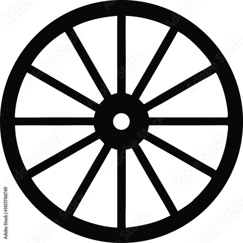 wagon wheel silhouette vector isolated