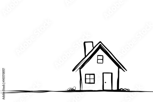 Simple Hand Drawn House Sketch Home Sweet Home Illustration