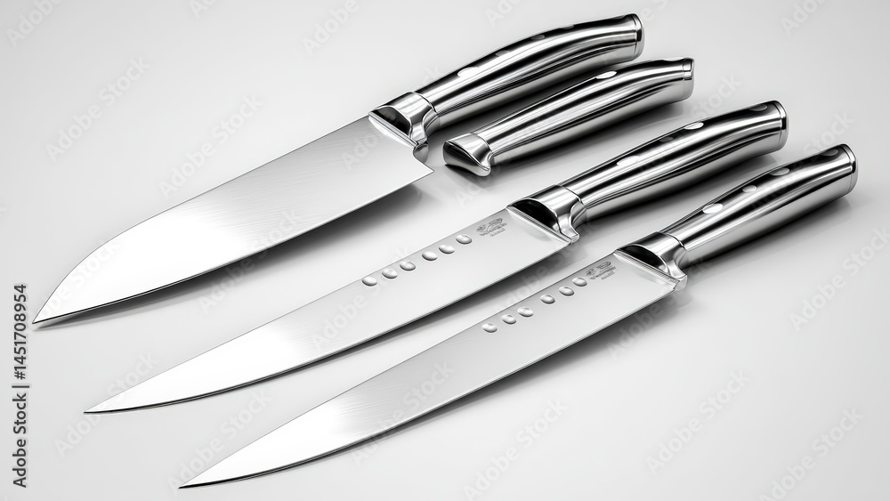 Fototapeta premium Chef-Grade Stainless Knife Trio