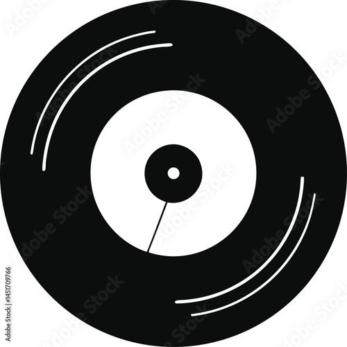Single line art drawing of a vinyl lp record with retro music vibes perfect for vintage audio album artwork nostalgic music merchandise and minimalist illustrations