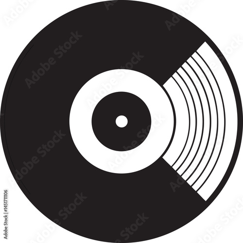 Retro vinyl lp record drawn in continuous line art with a focus on nostalgic music listening and vintage album cover aesthetics for music lovers and audiophiles