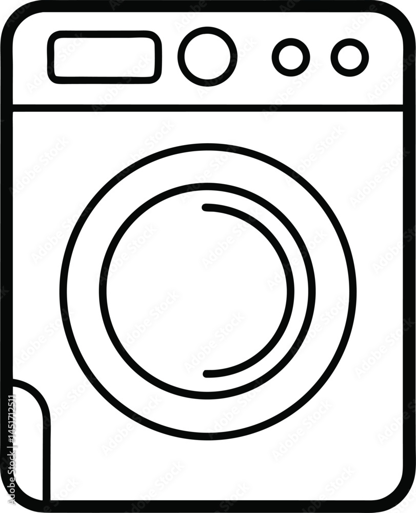 Continuous single line drawing of a washing machine for minimalistic appliance art perfect for home chore concepts laundry decor and modern house cleaning branding Continuous single line drawing of a washing machine for minimalistic appliance art perfect for home chore concepts laundry decor and modern house cleaning branding